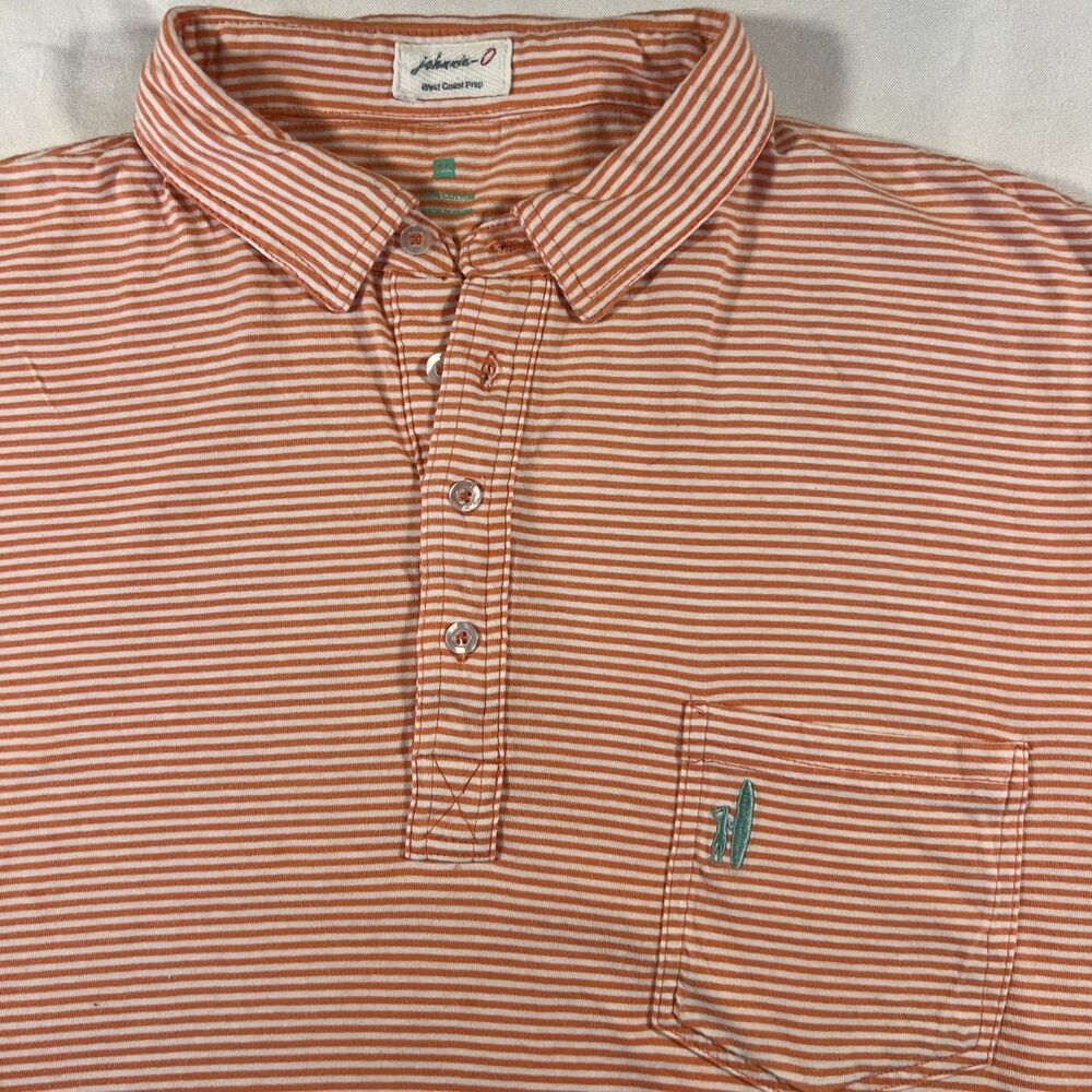 Johnnie-O West Coast Prep Striped Polo Men’s XL Orange